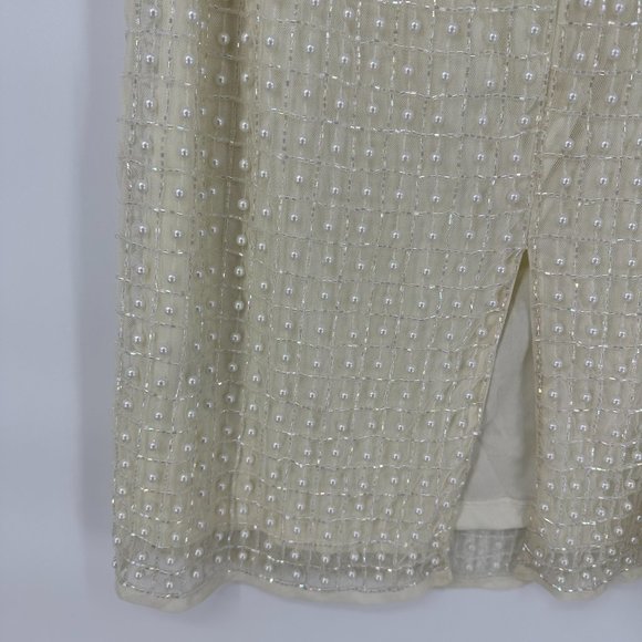 Starlet Pearl Embellished Pencil Midi Skirt Size 12 NWT *flaws* - Picture 11 of 12